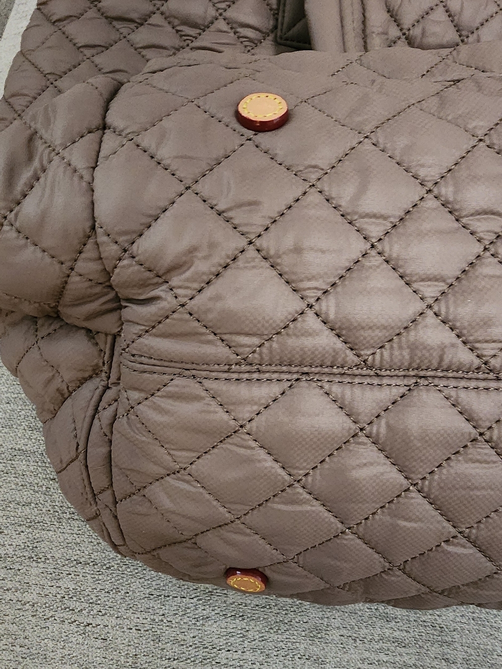 MZ Wallace Quilted Large Tote in Taupe Brown - Picture 4 of 14